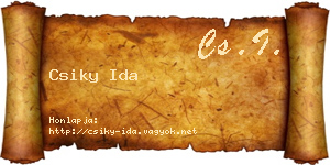 Csiky Ida névjegykártya