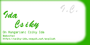 ida csiky business card